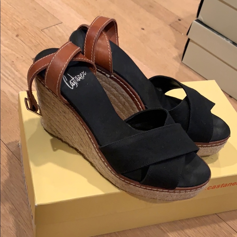 Castañer black espadrille wedges